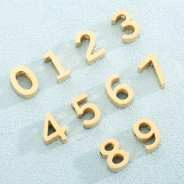 Number Charms Tone 0~9 Arabic Numerals Pendants Jewelry Making DIY Stainless Steel Charms Handmade Craft Finding Access.