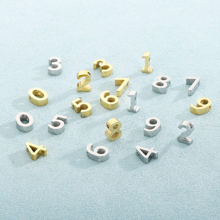 Number Charms Tone 0~9 Arabic Numerals Pendants Jewelry Making DIY Stainless Steel Charms Handmade Craft Finding Access.