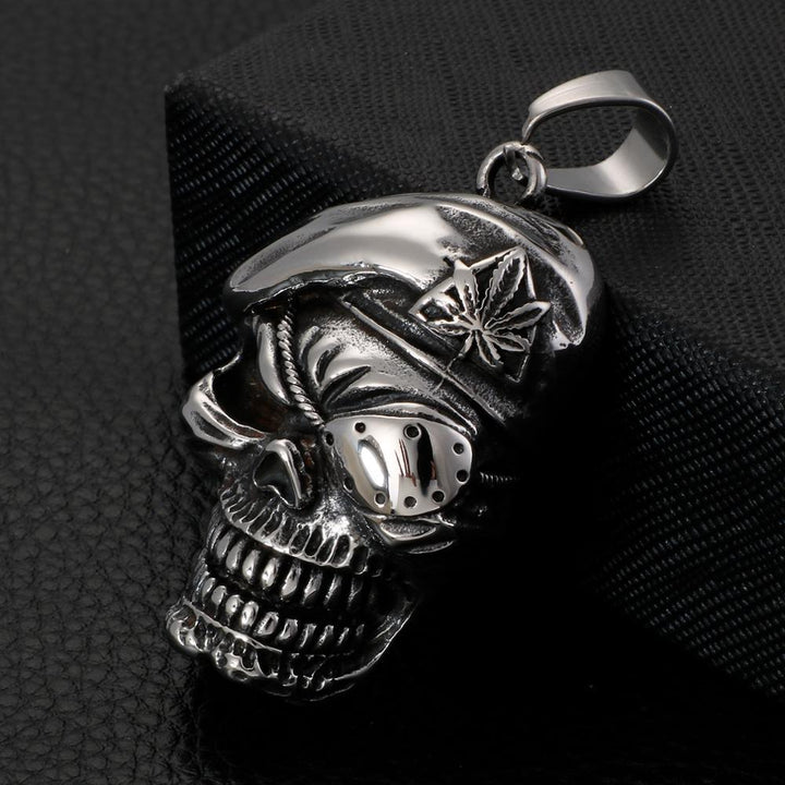 KALEN Stainless Steel Punk  Skull Pendant Necklace Men Viking Skeleton Charm Twisted Long Chain Choker Gothic Jewellry.