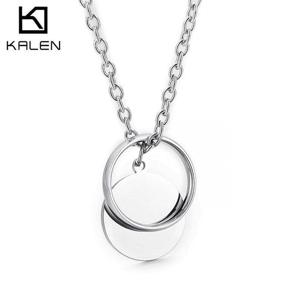 Kalen Fashion Ring Pendant Necklace Men's Trend 3mm O-chain Party Gifts Jewelry.