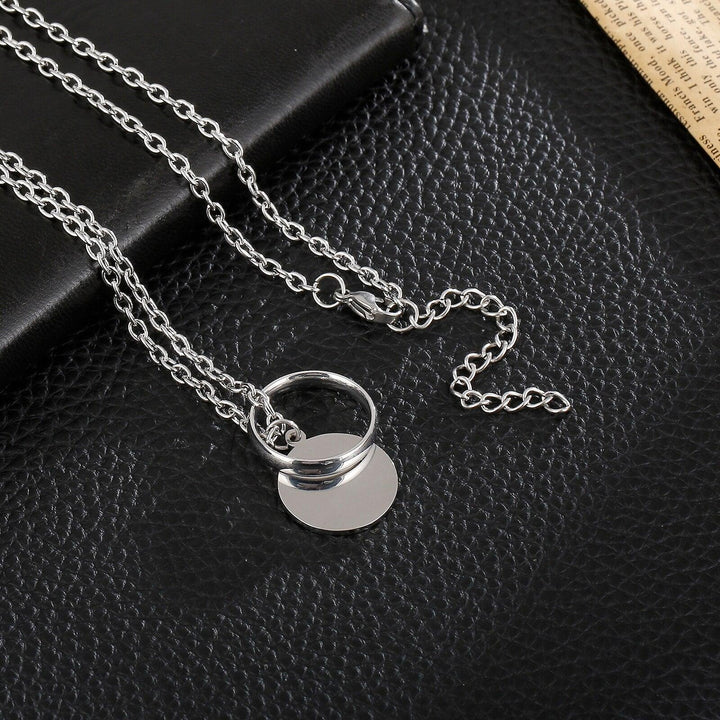 Kalen Fashion Ring Pendant Necklace Men's Trend 3mm O-chain Party Gifts Jewelry.