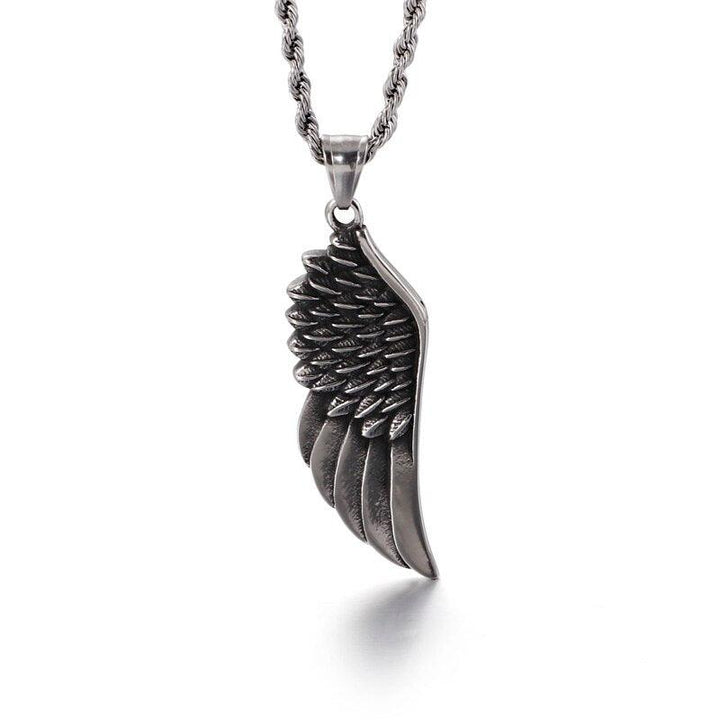 KALEN Punk Stainless Steel Shark Feather Pendant Necklace Men Hip Hop Boxing Knuckles Chain Collar Homme Boho Jewelry.