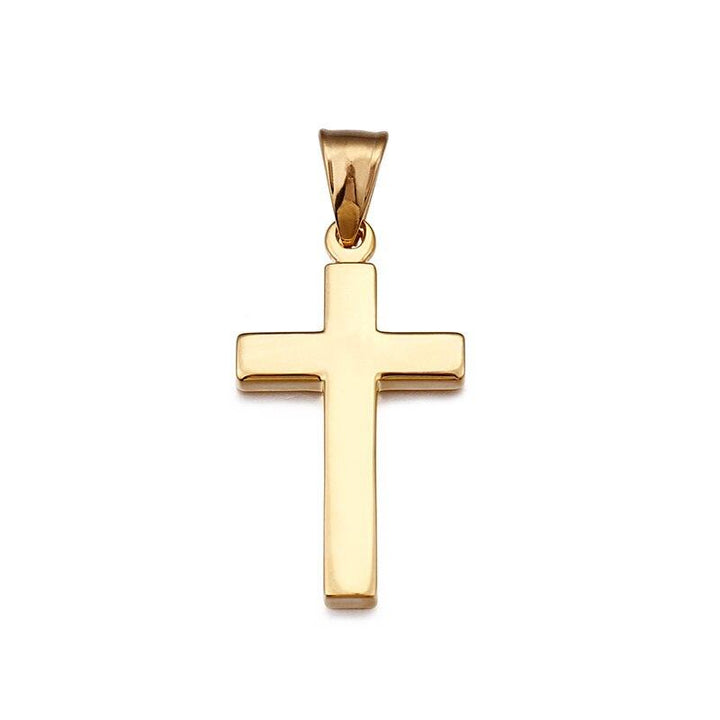 Kalen Simple Golden Cross Pendant Trend 316L Stainless Steel Men's Necklace Gifts.