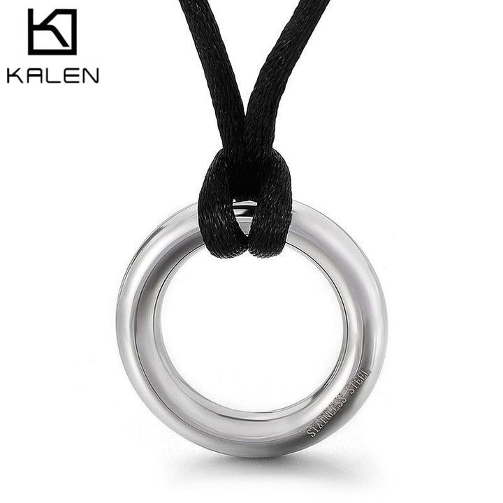 KALEN Fashion New Stainless Steel Simple Round Necklace Long Velvet Rope Temperament Female Zirconia Pendant Gifts Wholesale.