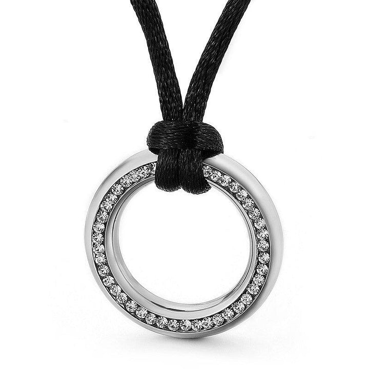 KALEN Fashion New Stainless Steel Simple Round Necklace Long Velvet Rope Temperament Female Zirconia Pendant Gifts Wholesale.