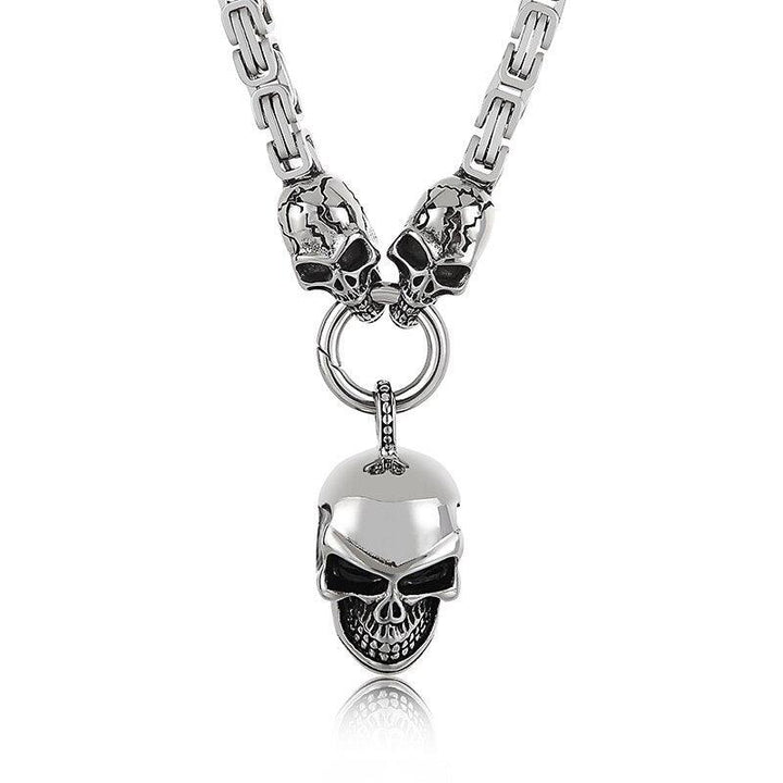 Kalen Skull Series  Pendant Punk Necklace For Men's Charm Metal Accessory Cross Chain.