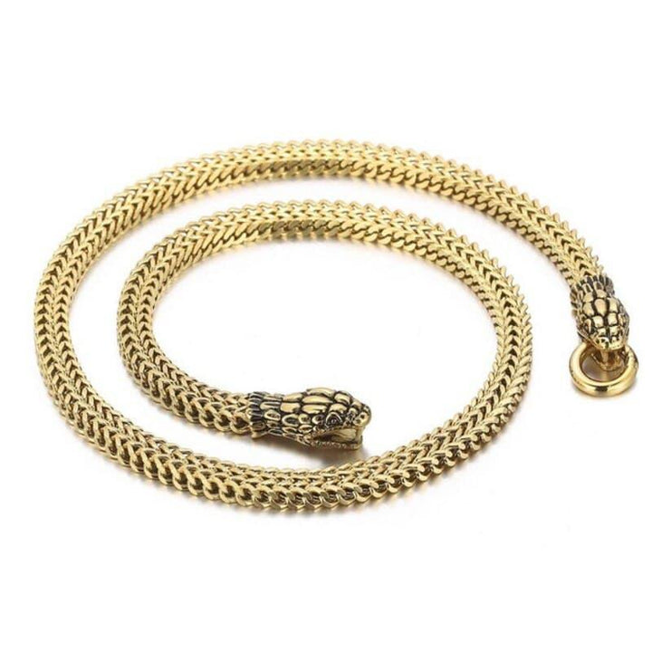 Kalen  Punk Snake Braided Chain Necklace Trend Metal Stainless Steel 60CM Long  Accessories Men Jewelry.