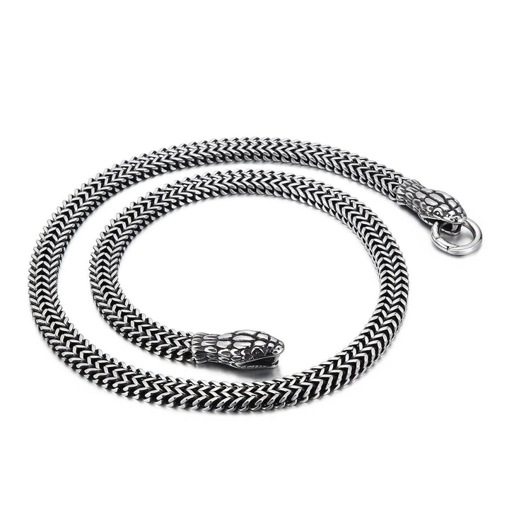 Kalen  Punk Snake Braided Chain Necklace Trend Metal Stainless Steel 60CM Long  Accessories Men Jewelry.