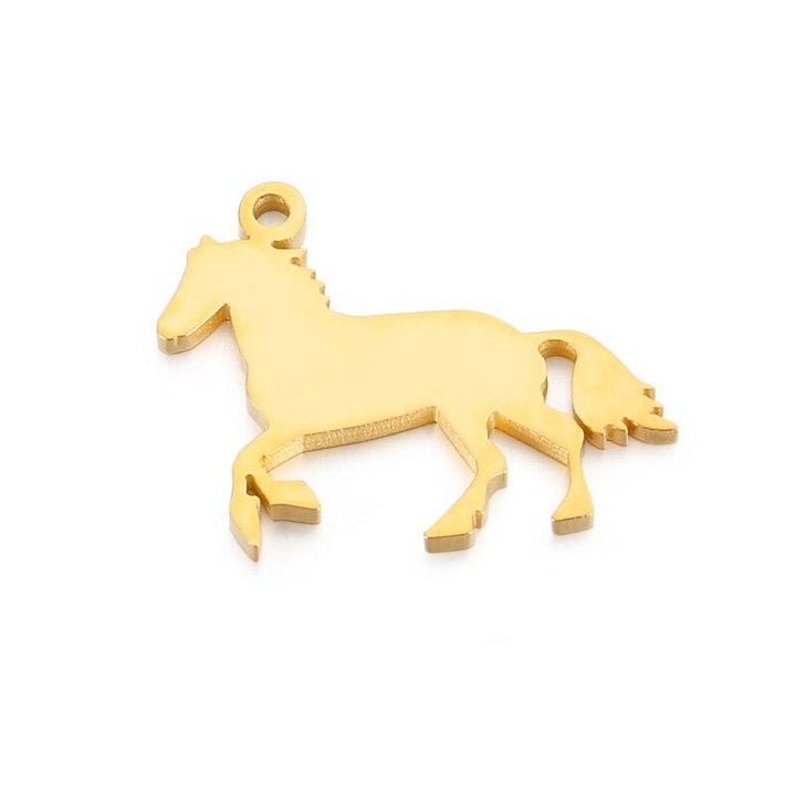 Stainless Steel Animal Giraffe Horse Elephant Cherry Connector For Women's Gift DIYJewelry Accessories Necklace Pendant.