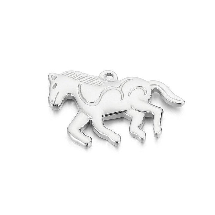 Stainless Steel Animal Giraffe Horse Elephant Cherry Connector For Women's Gift DIYJewelry Accessories Necklace Pendant.