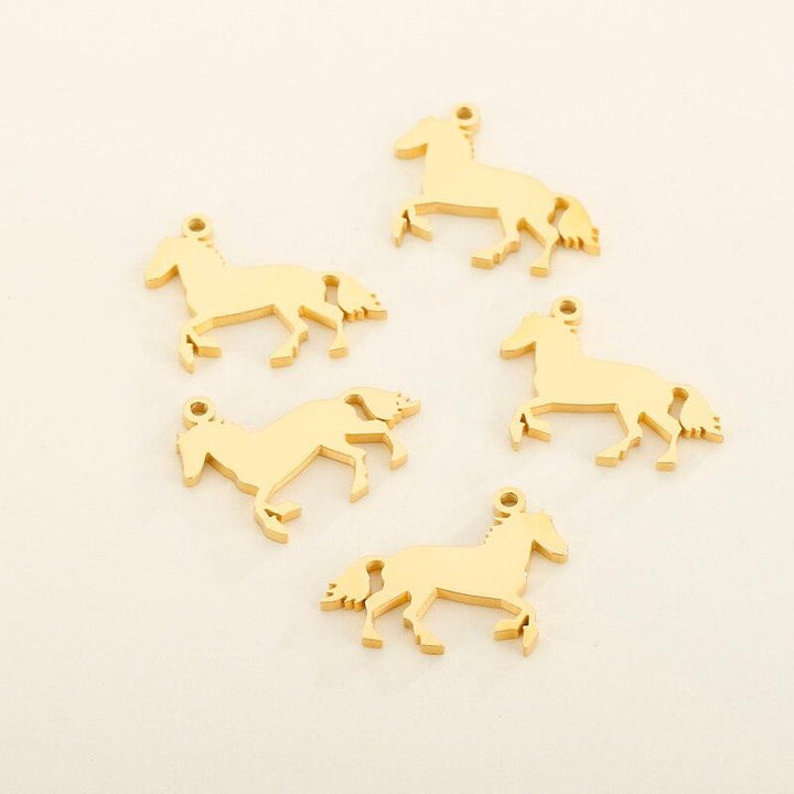 Stainless Steel Animal Giraffe Horse Elephant Cherry Connector For Women's Gift DIYJewelry Accessories Necklace Pendant.