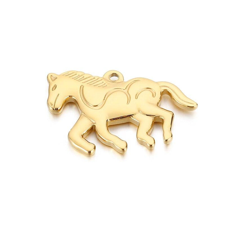 Stainless Steel Animal Giraffe Horse Elephant Cherry Connector For Women's Gift DIYJewelry Accessories Necklace Pendant.