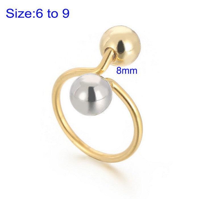 Stainless Steel Ball Bean Hoop Earrings Ring Pearl Bracelet Bangle Set - kalen