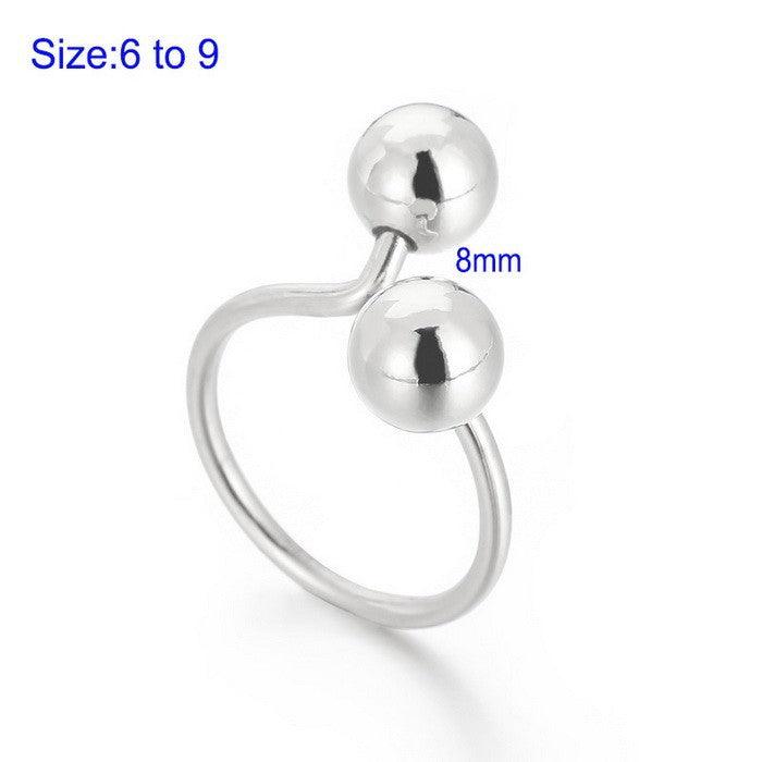 Stainless Steel Ball Bean Hoop Earrings Ring Pearl Bracelet Bangle Set - kalen