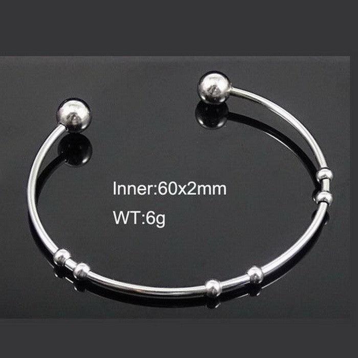 Stainless Steel Ball Bean Hoop Earrings Ring Pearl Bracelet Bangle Set - kalen