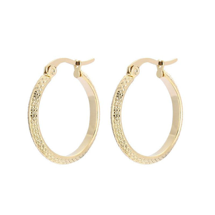 Stainless Steel Big Circle Hoop Earrings - kalen