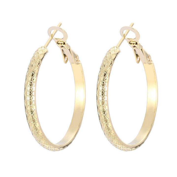 Stainless Steel Big Circle Hoop Earrings - kalen