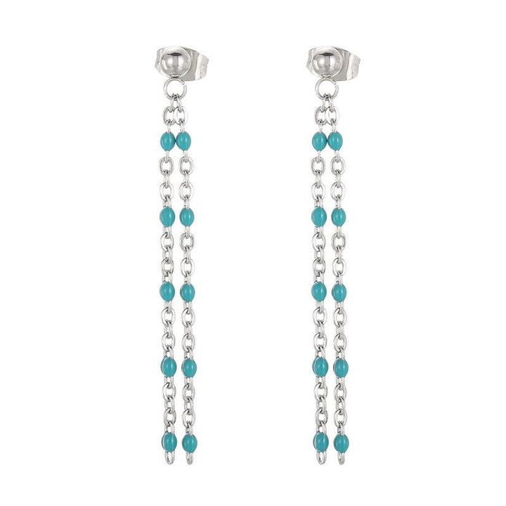 Stainless Steel Bohemia Chain Drop Earrings - kalen