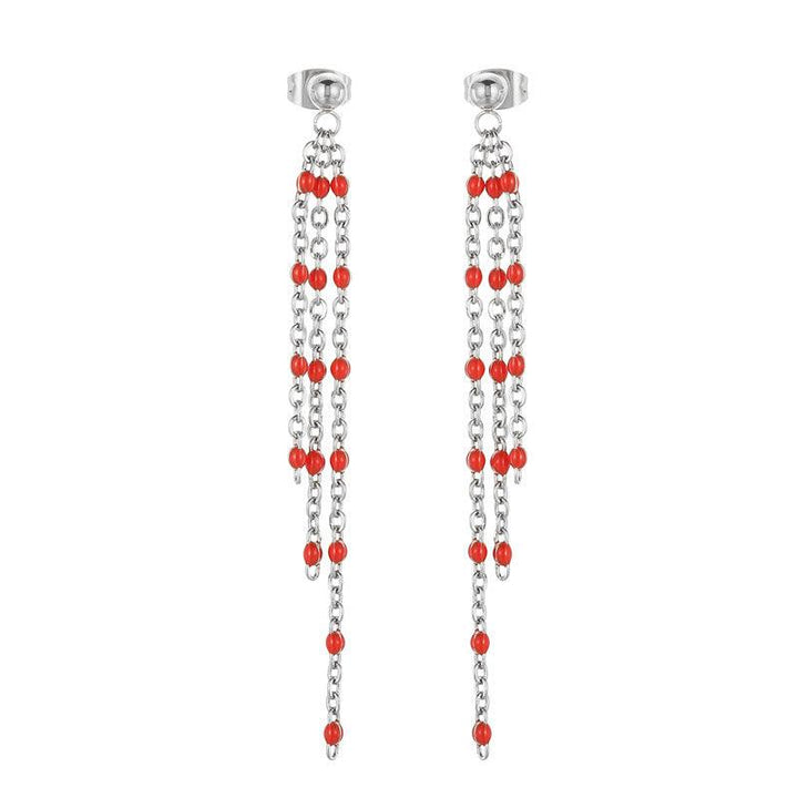 Stainless Steel Bohemia Chain Drop Earrings - kalen