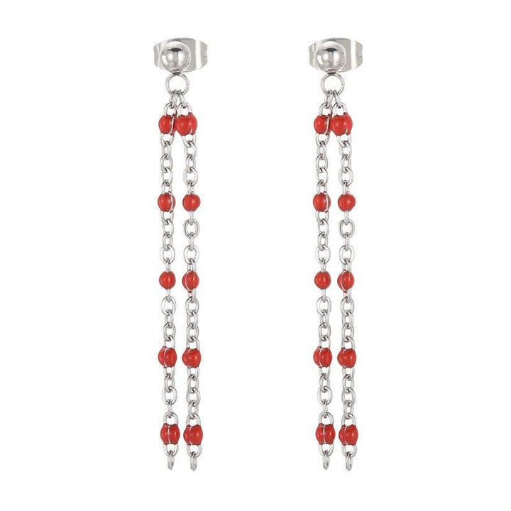 Stainless Steel Bohemia Chain Drop Earrings - kalen