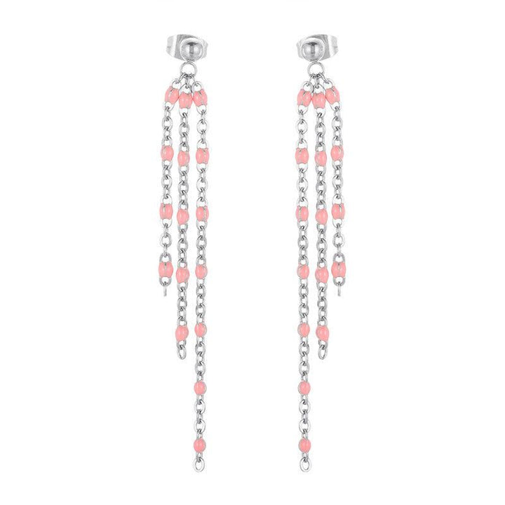 Stainless Steel Bohemia Chain Drop Earrings - kalen