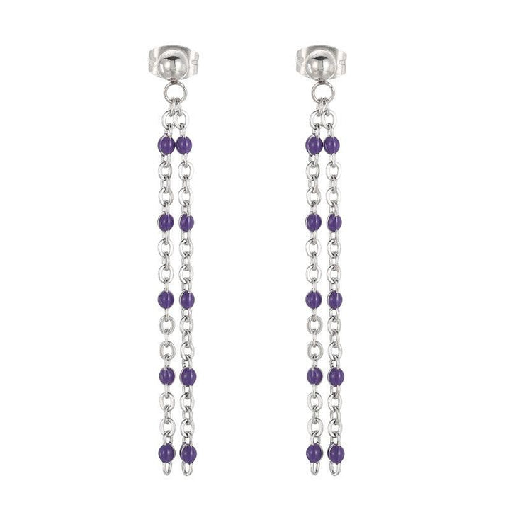 Stainless Steel Bohemia Chain Drop Earrings - kalen