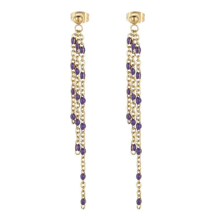 Stainless Steel Bohemia Chain Drop Earrings - kalen