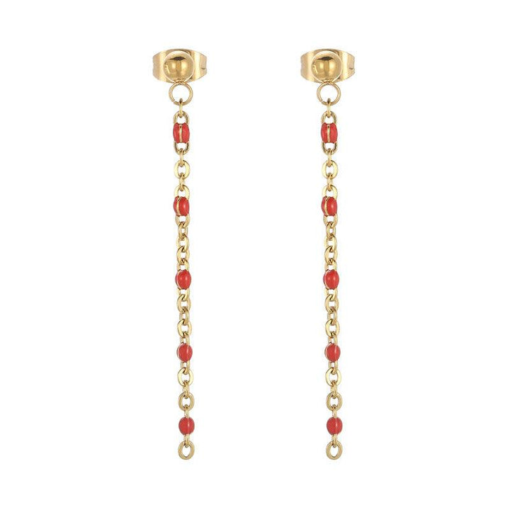 Stainless Steel Bohemia Chain Drop Earrings - kalen