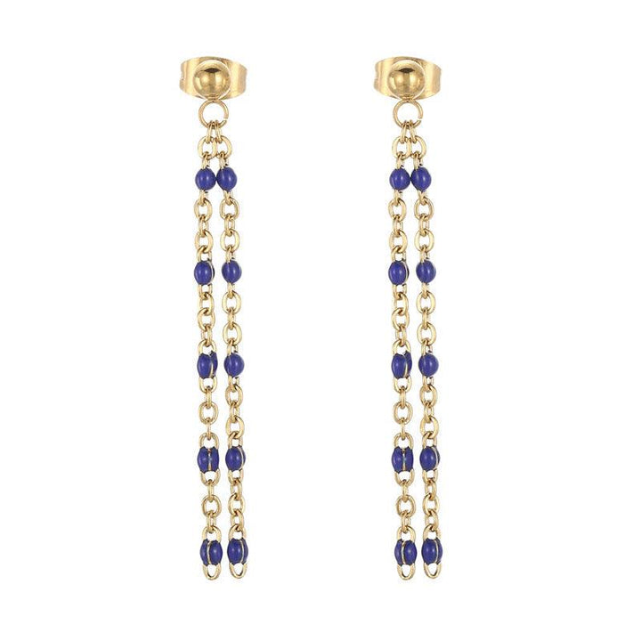 Stainless Steel Bohemia Chain Drop Earrings - kalen