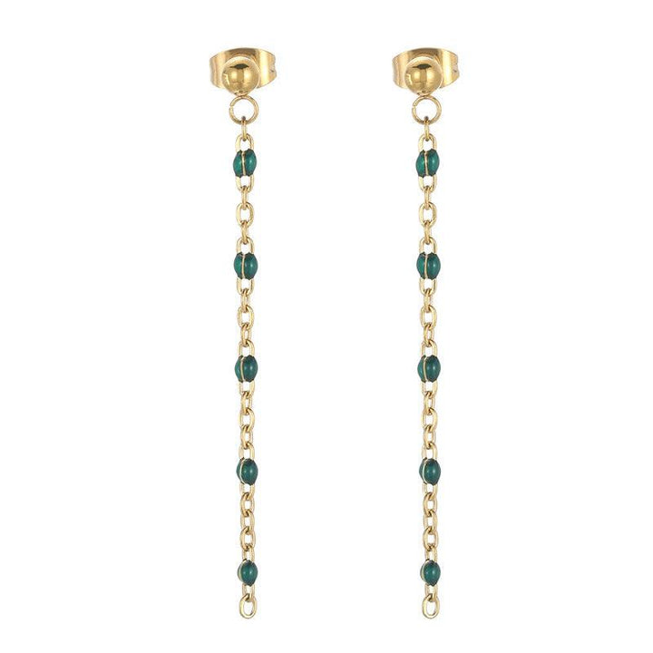 Stainless Steel Bohemia Chain Drop Earrings - kalen