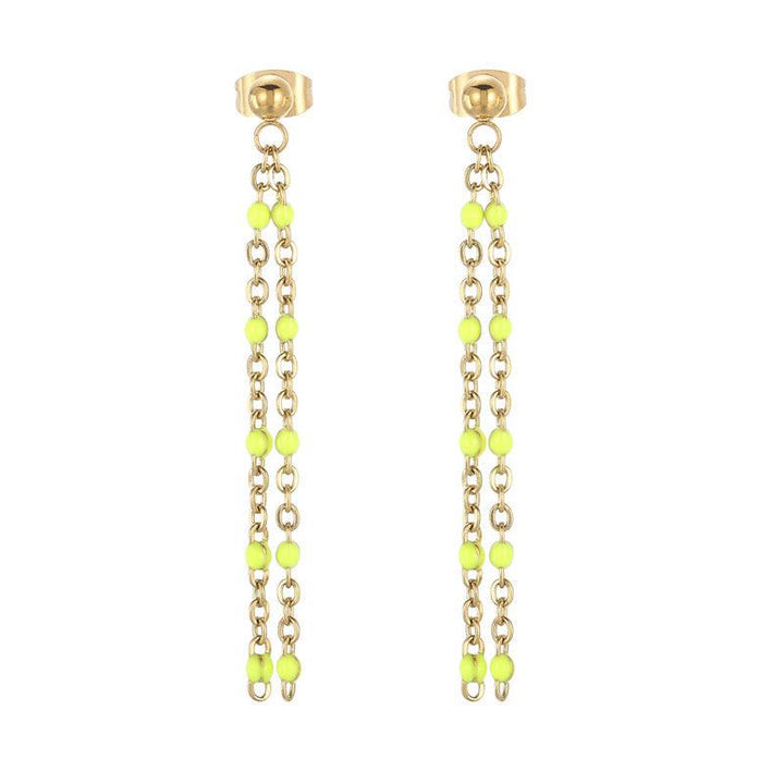 Stainless Steel Bohemia Chain Drop Earrings - kalen