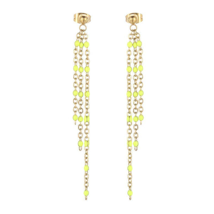 Stainless Steel Bohemia Chain Drop Earrings - kalen