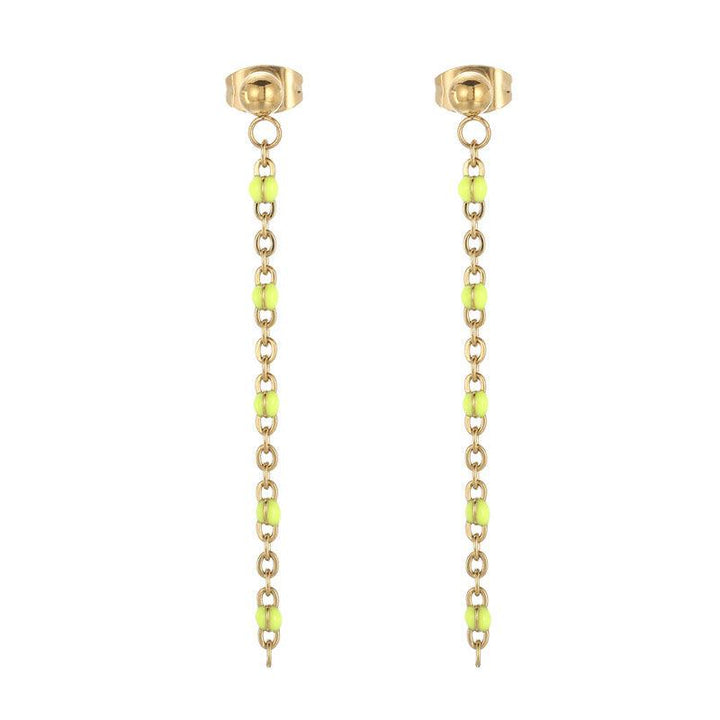 Stainless Steel Bohemia Chain Drop Earrings - kalen