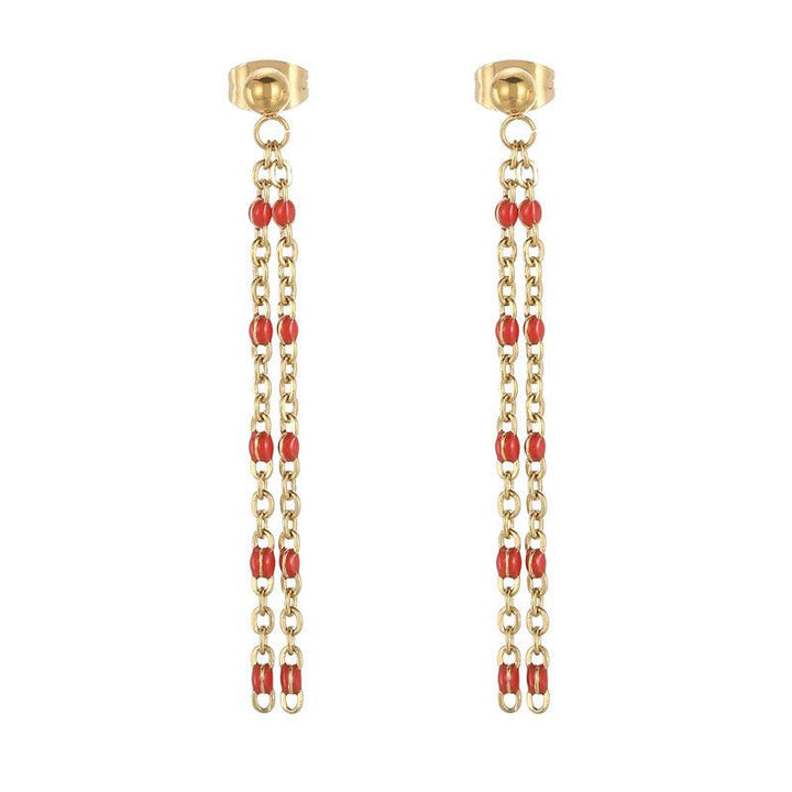 Stainless Steel Bohemia Chain Drop Earrings - kalen