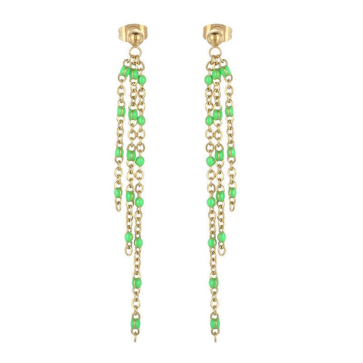 Stainless Steel Bohemia Chain Drop Earrings - kalen