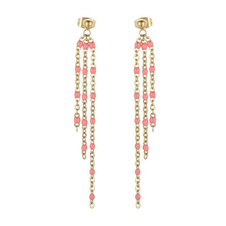 Stainless Steel Bohemia Chain Drop Earrings - kalen