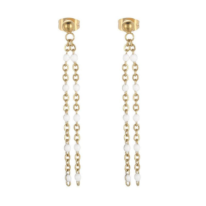 Stainless Steel Bohemia Chain Drop Earrings - kalen