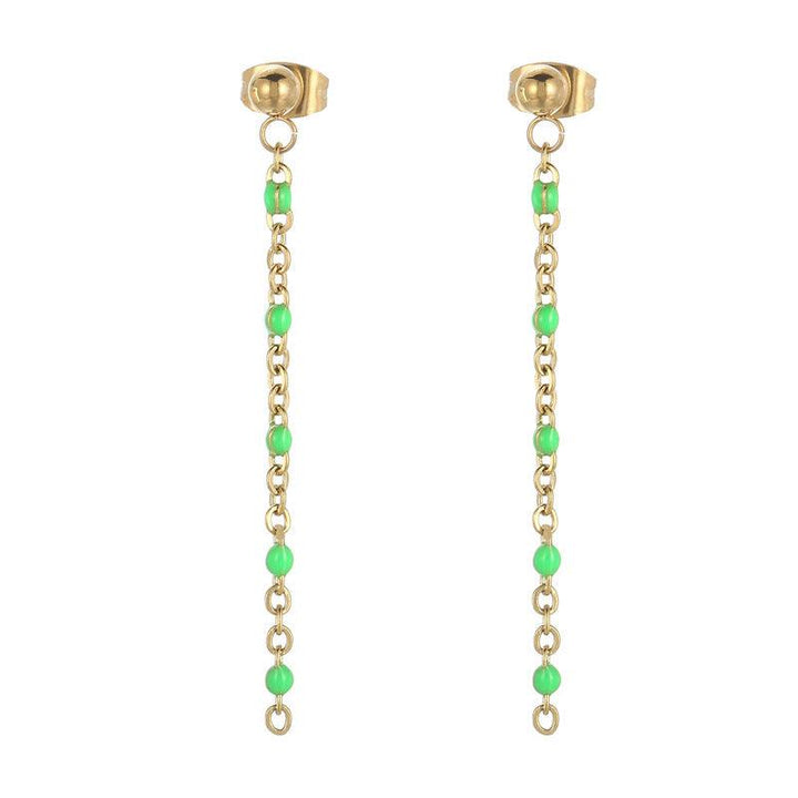 Stainless Steel Bohemia Chain Drop Earrings - kalen