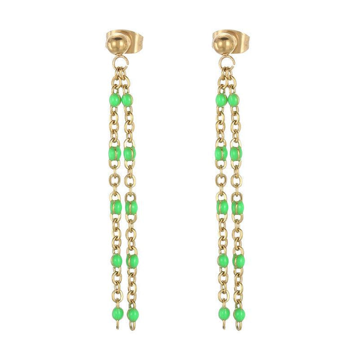 Stainless Steel Bohemia Chain Drop Earrings - kalen