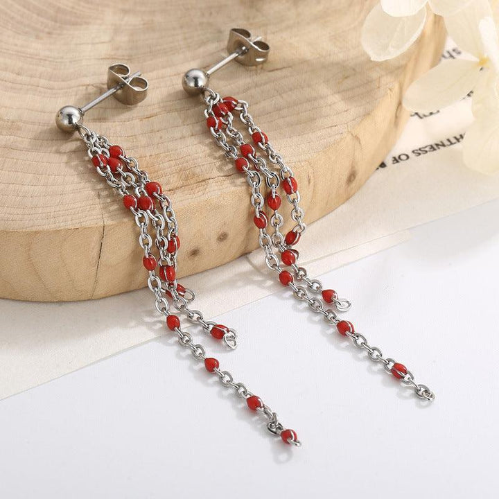 Stainless Steel Bohemia Chain Drop Earrings - kalen