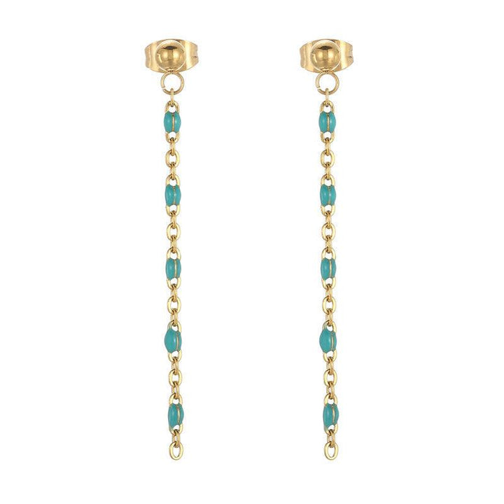 Stainless Steel Bohemia Chain Drop Earrings - kalen