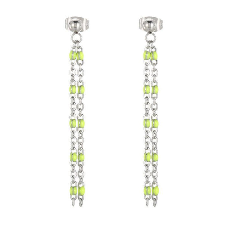 Stainless Steel Bohemia Chain Drop Earrings - kalen