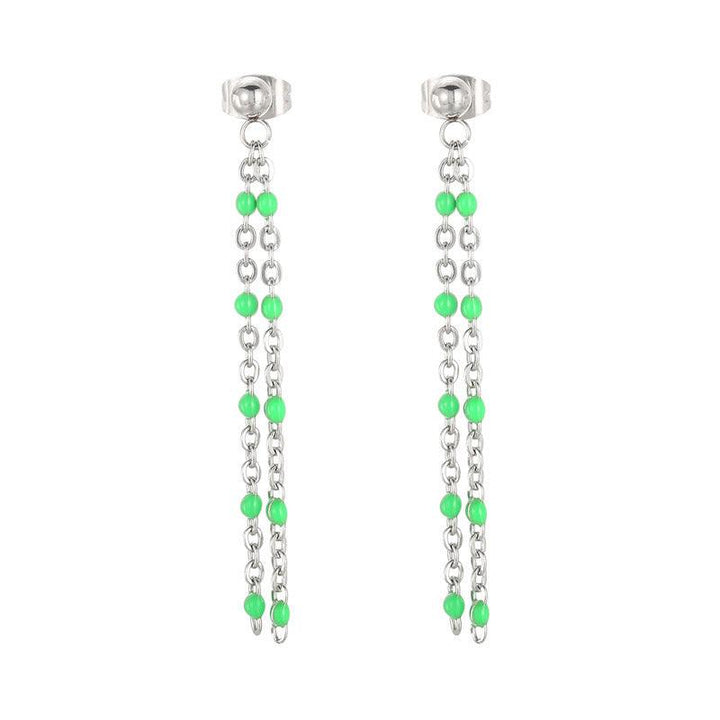 Stainless Steel Bohemia Chain Drop Earrings - kalen