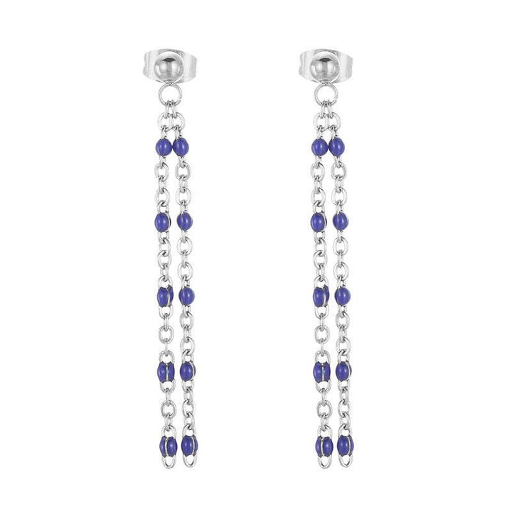 Stainless Steel Bohemia Chain Drop Earrings - kalen