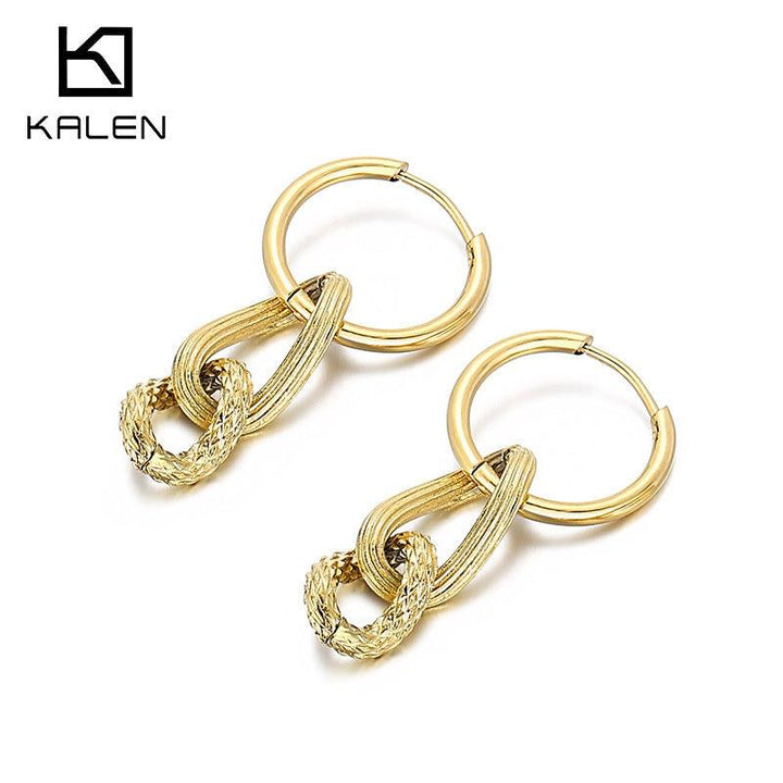 Stainless Steel Chain Drop Earrings - kalen