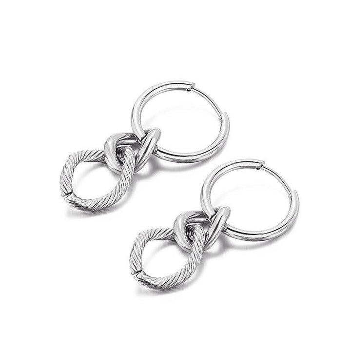 Stainless Steel Chain Drop Earrings - kalen