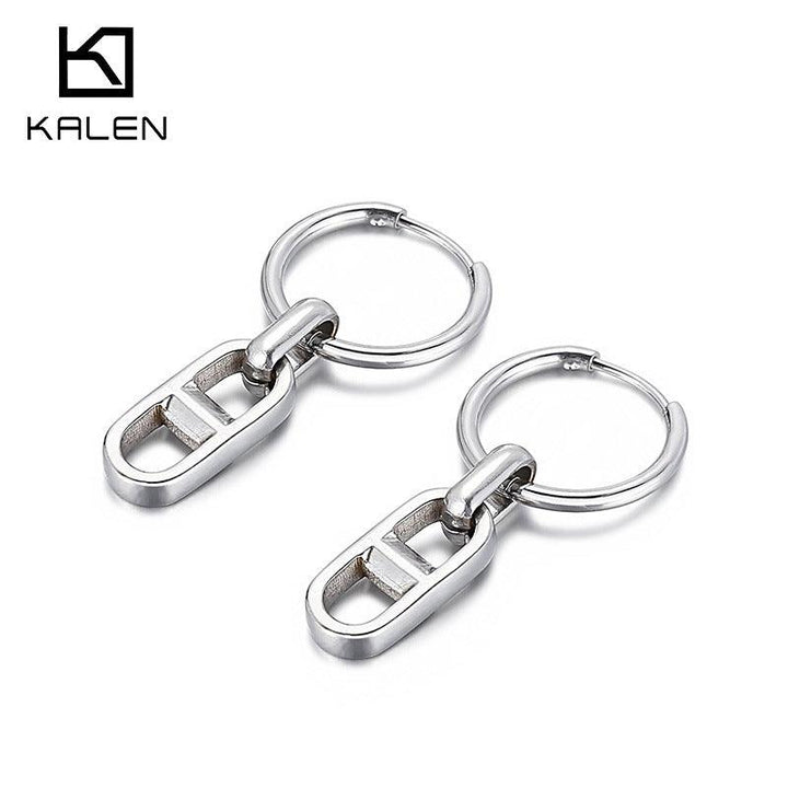 Stainless Steel Chian Drop Earrings - kalen