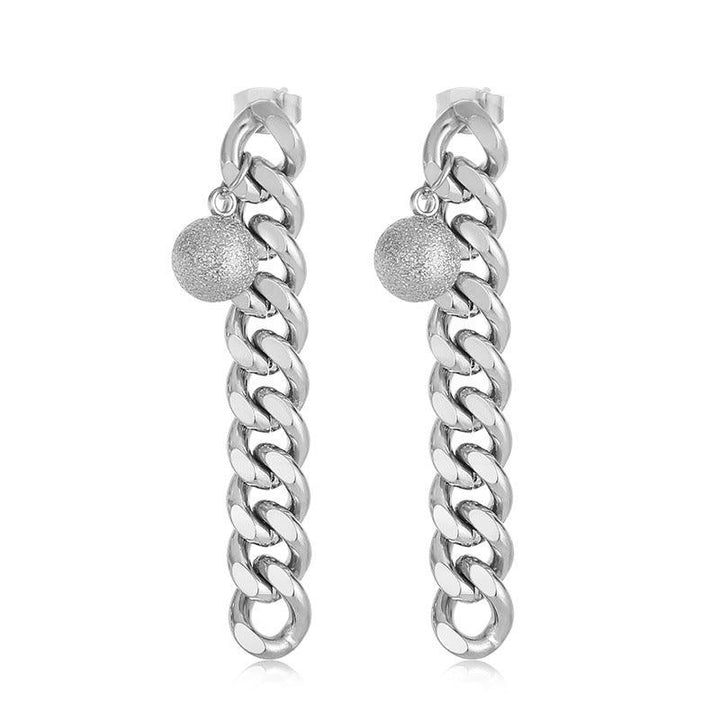 Stainless Steel Chian Drop Earrings - kalen