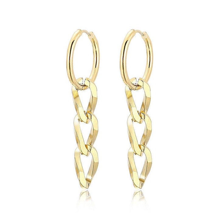 Stainless Steel Chian Drop Earrings - kalen