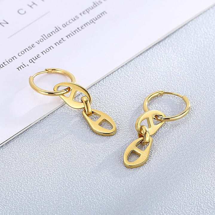 Stainless Steel Chian Drop Earrings - kalen